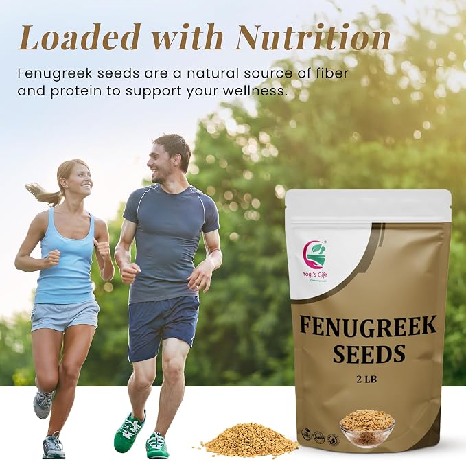 Fenugreek Seeds 2 LB, 100% Pure & Natural, Perfect for Cooking, Herbal Uses and Overall Wellness, 2 LB Bulk Pack - By Yogi’s Gift®