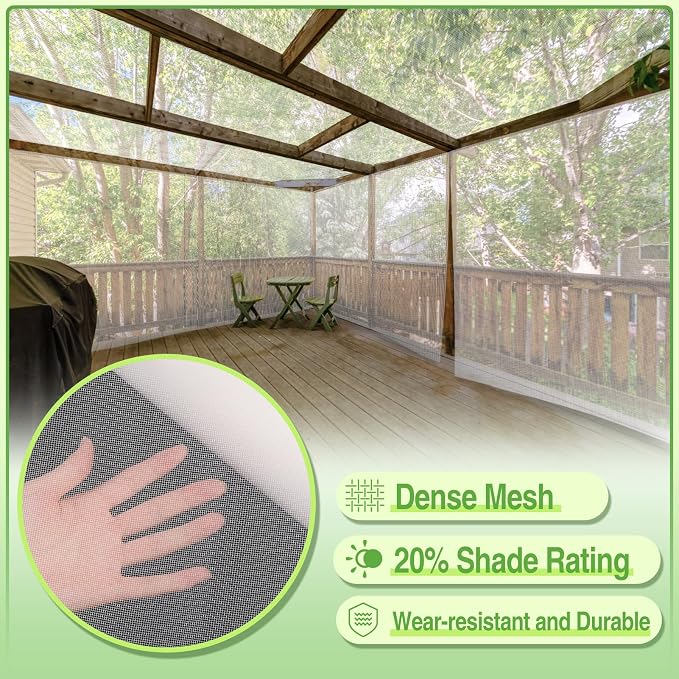ANPHSIN Strong PP Nanocomposite Mosquito Net Garden Netting - 10 x 33ft Bird Insect Pest Mesh Barrier Screen for Patio, Balcony, Porch, Outdoor Raised Beds Protection (White)