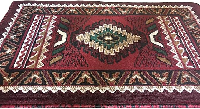 YHSF South West Native American Area Tribal Rug - Red, 2' x 3'4" | Easy-Clean, Soft & Durable Tribal Rug for Living Room, Bedroom, Kitchen & More - Stain-Proof Runner for Home Decor