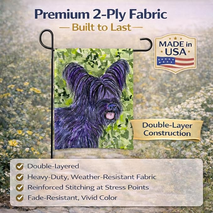 Caroline's Treasures SS8718GF Skye Terrier Garden Flag Mailbox Flag Decorative Yard Flag Banner Outside Patio Artwork Yard Flower Beds, Garden Size, Multicolor