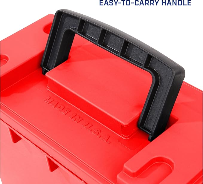 Sheffield Ammo Box Made in USA, Stackable Lockable Ammo Storage Box, Red | Lockable Storage Box, Water and Dust Resistant Dry Box, Secures Hunting Gear, Gun Accessories, Supplies, and Bullets