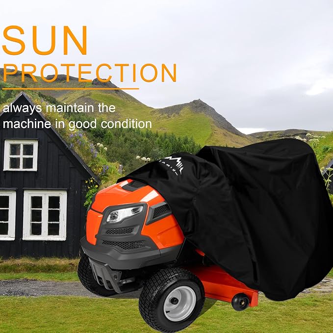 Himal Outdoors Riding Lawn Mower Cover,Heavy Duty 420D to 54" | Waterproof,Tractor Decks up,Windproof Buckles,Velcro Design,Turn Mower Cover,Outdoor Storage