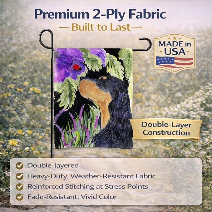 Caroline's Treasures SS8250GF Gordon Setter Garden Flag Mailbox Flag Decorative Yard Flag Banner Outside Patio Artwork Yard Flower Beds, Garden Size, Multicolor