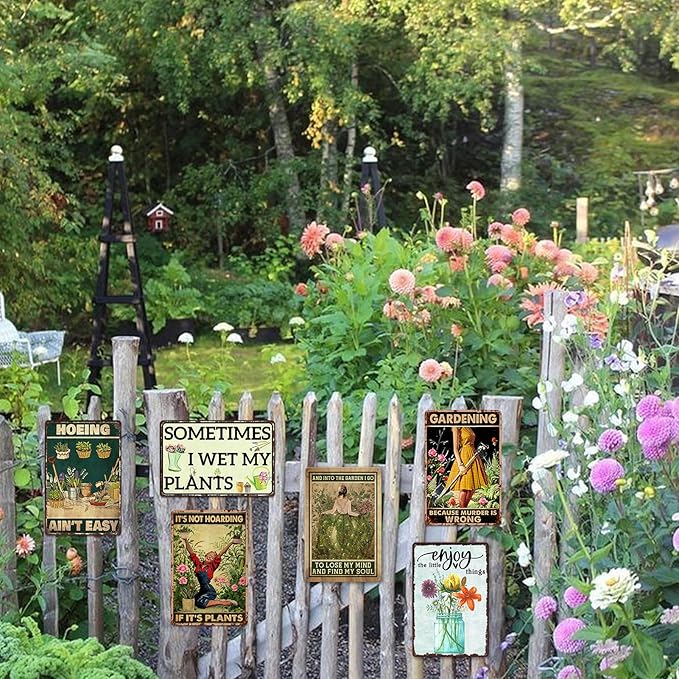 Garden Decor Metal Tin Signs Vintage Gardening Gifts For Women Unique And Into The Garden I Go To Lose My Mind And Find My Soul Sign Hippie Decor 8x12 Inch