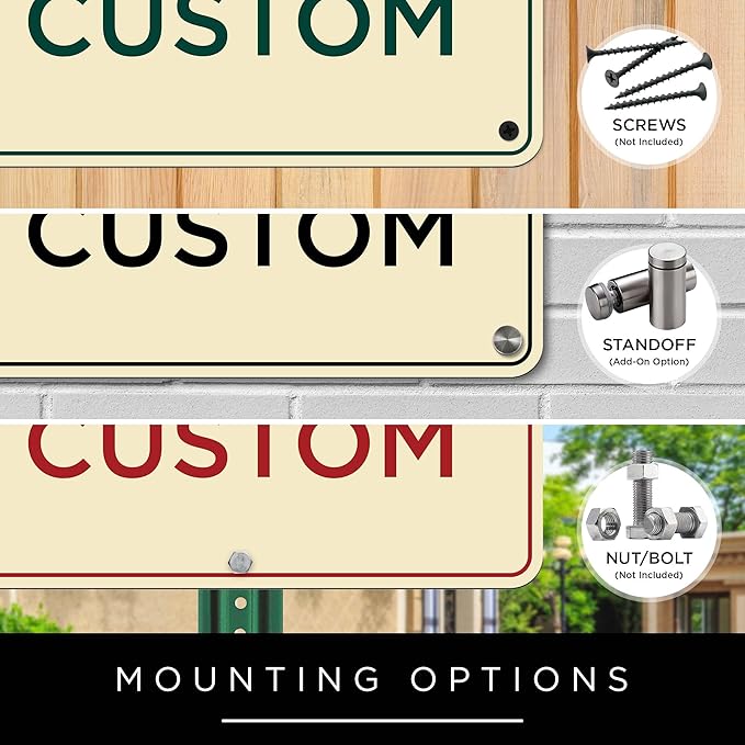 Custom Sign, Customized for Outdoor/Indoor Use, Personalized Designer Style Sign, 24 Colors, Rust-Free Thick ACM - Horizontal Round Corner 10x14 Inch, 24 Colors, Rust-Free Thick ACM by My Sign Center, USA