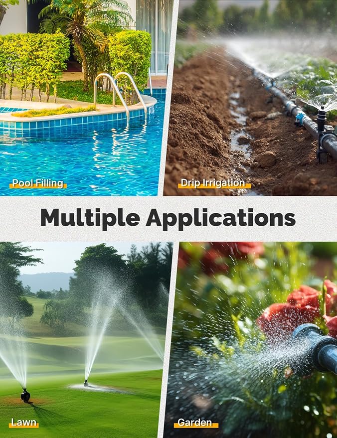 MOES 4 Outlet Sprinkler Timer, Brass Inlet, Programmable Automatic Irrigation Controller, Rain Delay, Manual Watering, 4 Zone Water Hose Timer for Gardens, Lawns, Hose Systems