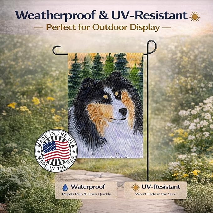 Caroline's Treasures SS8140GF Sheltie Garden Flag Mailbox Flag Decorative Yard Flag Banner Outside Patio Artwork Yard Flower Beds, Garden Size, Multicolor