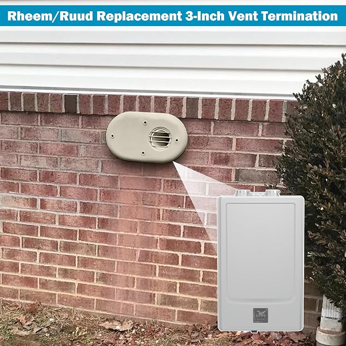 SP20286 3-Inch Vent Horizontal Vent Termination Kit, with Screws | for Outside Wall, Water Heater Replacement Part