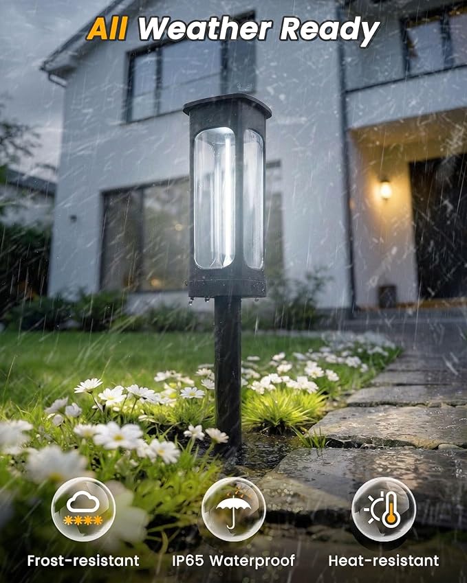 VOLISUN Solar Pathway Lights,12 Pack LED Solar Lights Outdoor Waterproof, Landscape Lighting,Cool Whtie Color Solar Path Lights,Landscape Lights,Solar Garden Lights for Yard Lawn Driveway Walkway