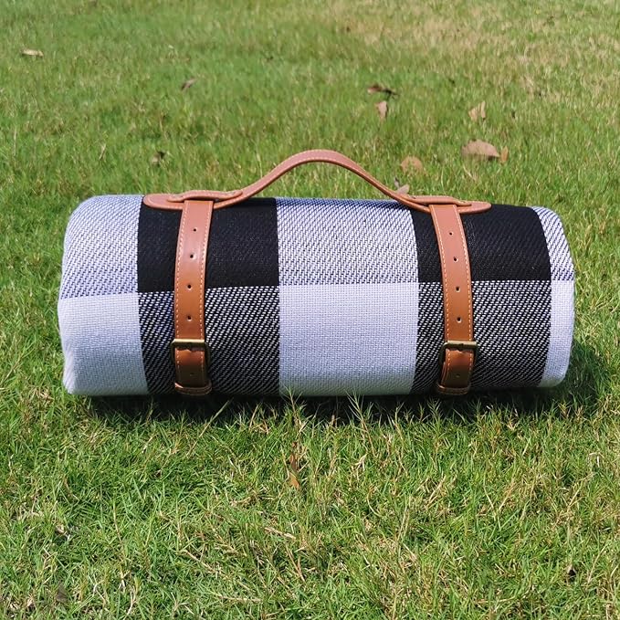79”x79” Picnic Blanket Extra Large, Waterproof and Foldable Beach Blanket, 3-Layer Outdoor Blanket for 6 to 8 Adults, for Camping, Park, Beach, Grass, Indoors