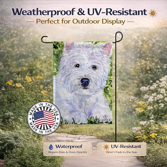 Caroline's Treasures SS8835GF Westie Garden Flag Mailbox Flag Decorative Yard Flag Banner Outside Patio Artwork Yard Flower Beds, Garden Size, Multicolor