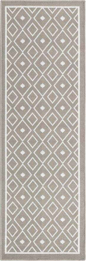 Unique Loom Outdoor Trellis Collection Area Rug - Kafes (2'x 6' 1" Runner, Gray/ Ivory)
