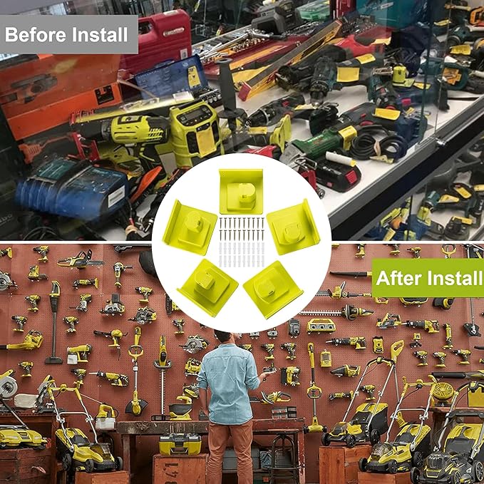 20 Pack Tool Holder Compatible with Ryobi 18V Power Tool Wall Mount Portable Holder Mount Hanger Organizer with Screws Easy Installation for Workshop Garage