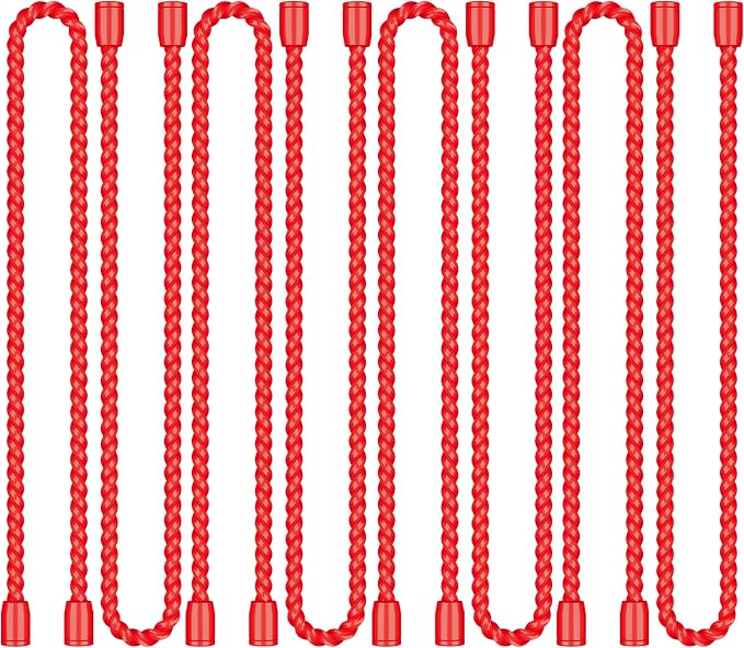 8PCS 12-Inch Silicone Cable Ties, Bendable Rubber Twist Ties, Reusable Twist Ties for Cords, gear ties for Organizing, Bundling (Red)