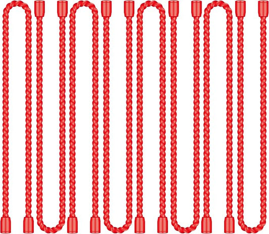 8PCS 12-Inch Silicone Cable Ties, Bendable Rubber Twist Ties, Reusable Twist Ties for Cords, gear ties for Organizing, Bundling (Red)