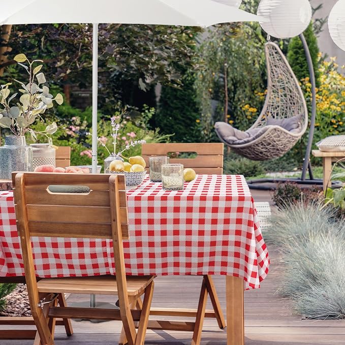 Outdoor Tablecloth with Umbrella Hole Umbrella Tablecloth Patio Tablecloths with Zipper for Courtyards, Terraces, and Beaches 60 x 102 in