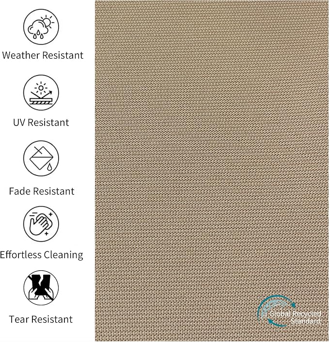 Outdoor 24"x24" Deep Seat Patio Cushion Set of 2, Outdoor Chair Cushions with Water-Resistant UV Resistant Weather Resistant Sectional Sofa Pad and Removable Covers,Beige
