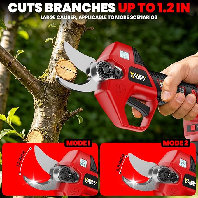 2-In-1 Electric Pruning Shears Set Compatible with Milwaukee 18V Battery, 6.9FT Adjustable Pole Pruner with 1.2" Cut Brushless Electric Branch Cutter for Gardening & Tree Trimmer (No Battery)