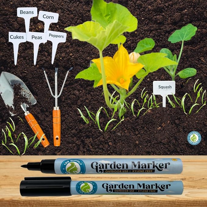 100 T-Type Plastic Plant Labels (Garden Markers Waterproof Signs for Outdoor Plant Tags Plant Markers Supplies (NO Pen) Plant T-Type Tags Indoor Herb Nursery Garden Labels