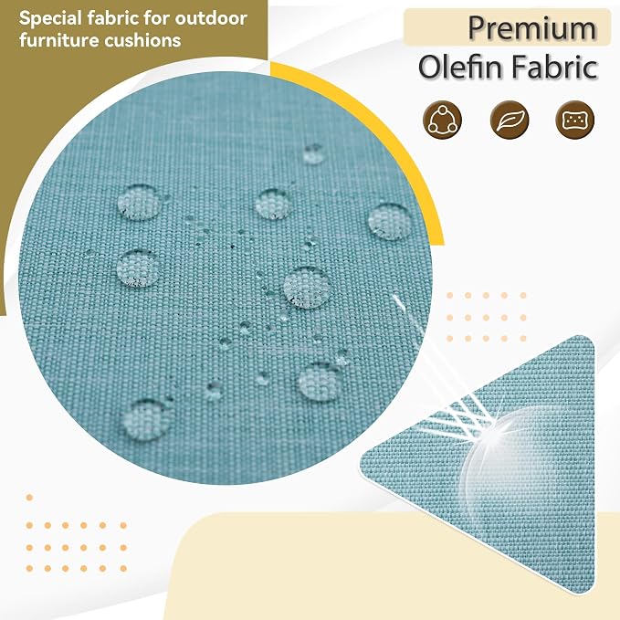 Deep Seat Patio Cushions Set, 24 x 24 Inch, Olefin Fabric, Rain-Proof & Fade Resistant, 1 Set