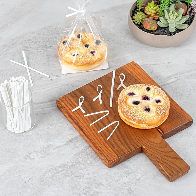 Restaurantware Twist Ties 5000 Pack of 4-Inch Reusable Paper Bag Ties Laminated Gripping Strong White Flush-Cut Bread, Candy, Coffee, Cookie, Bakery Bag, Party, Gifts, Cake Pops, Packaging
