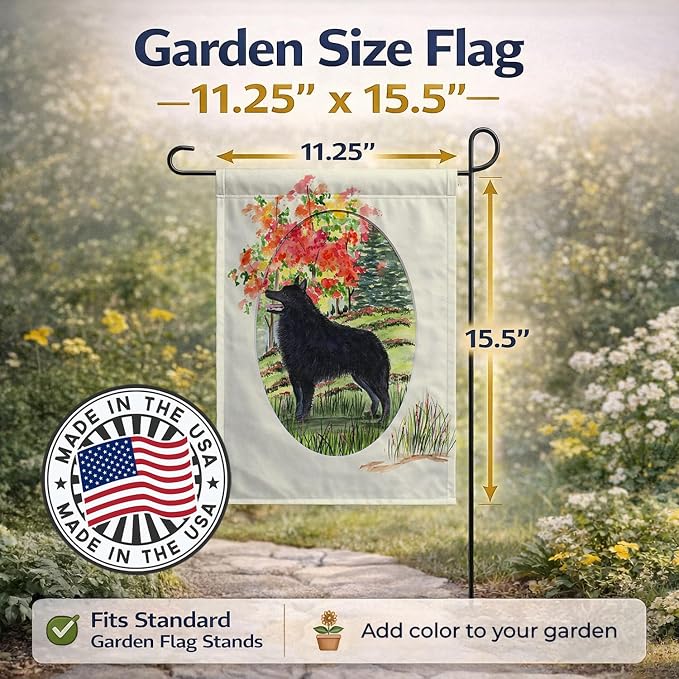 Caroline's Treasures SS8058GF Schipperke Garden Flag Mailbox Flag Decorative Yard Flag Banner Outside Patio Artwork Yard Flower Beds, Garden Size, Multicolor
