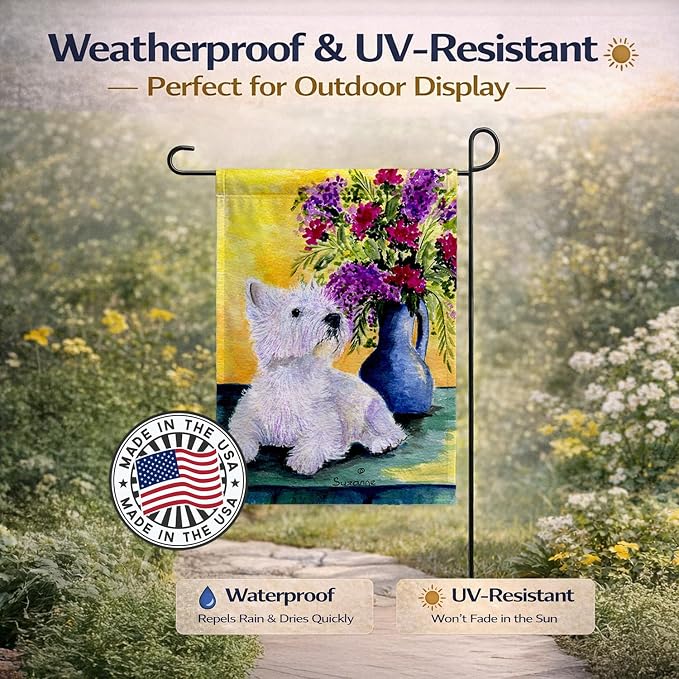 Caroline's Treasures SS8301GF Westie Garden Flag Mailbox Flag Decorative Yard Flag Banner Outside Patio Artwork Yard Flower Beds, Garden Size, Multicolor
