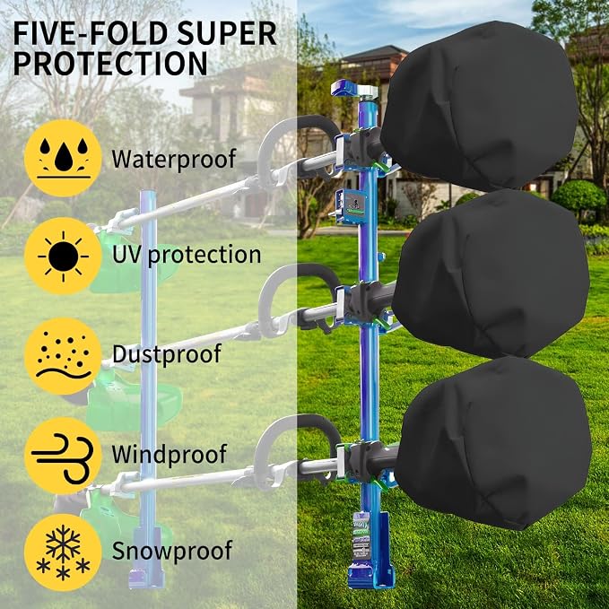 AKEfit Trimmer Engine Cover Weed Eater Covers Fits Weed Eater Edger Pole Saw Brush Cutters and Hedge Heavy Duty Waterproof Cover 3-Piece Set Black