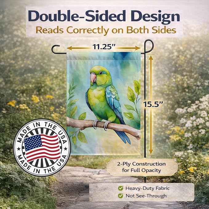 Caroline's Treasures Parrotlet Garden Flag Mailbox Flag Decorative Yard Flag Banner Outside Patio Artwork Yard Flower Beds, Garden Size, Multicolor