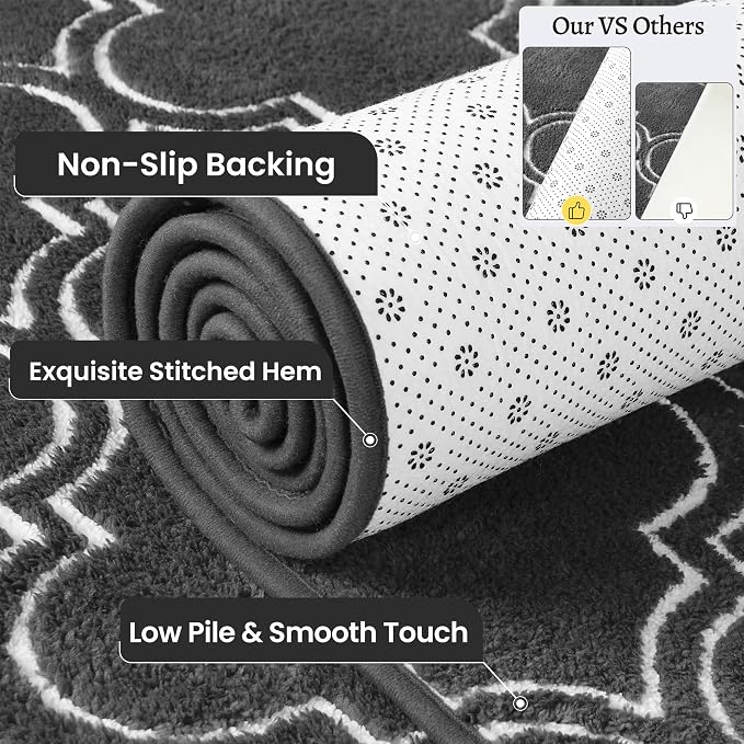 Keeko 7x10 Area Rugs for Living Room,Soft Washable Memory Foam Bedroom Rug | Indoor Throw Rug Low Pile Minimalist Non Slip Carpet for Kids Nursery Classroom Dorm Room Home Decor