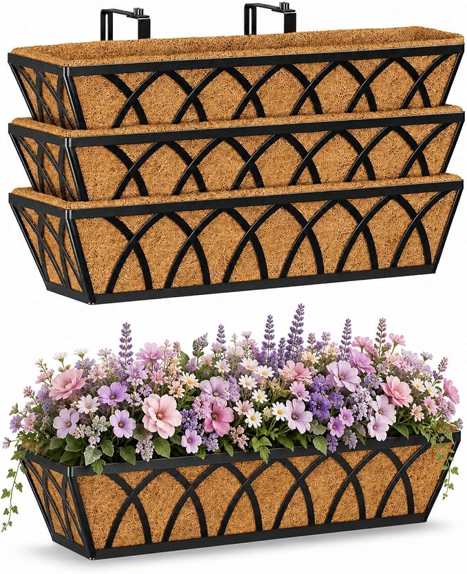 Y and M Metal Window Boxes with Coco Liner
