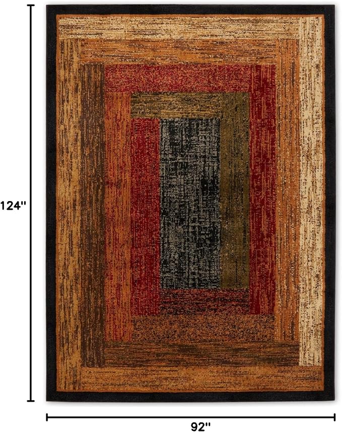 Home Dynamix Royalty Vega Contemporary Geometric Area Rug, Black/Brown, 7'8"x10'4"