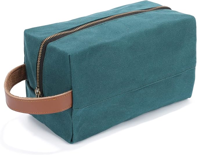 Heavy Duty Waxed Canvas Tool Pouch Tote Bags Portable Portable Gadget Organizer Tool Bag, 9.5"X4.5"X5.5" Dark Green