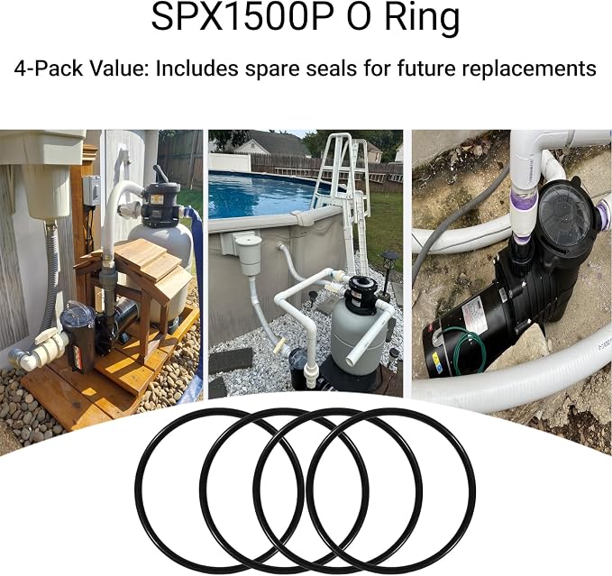 4-Pack SPX1500P Pool Pump Strainer Cover O-Ring Fit for Hayward Power-Flo, Turbo-Flo & LX Series Pool Pumps Replacement for SP1500/SP1705/SP1580 Models