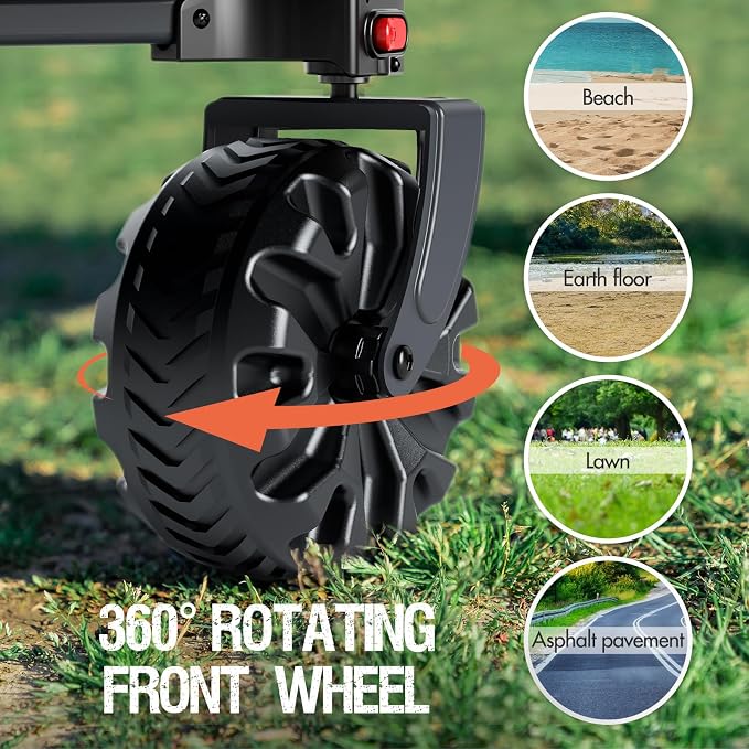 Portal Heavy-Duty Folding Wagon Cart, Large Collapsible Utility Wagon with All-Terrain Wheels for Beach, Camping, Garden & Grocery