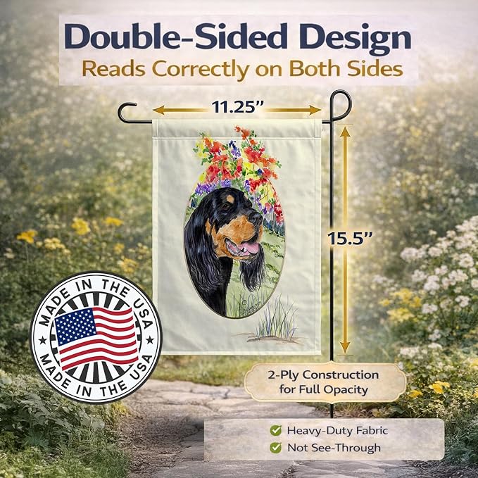 Caroline's Treasures SS8056GF Gordon Setter Garden Flag Mailbox Flag Decorative Yard Flag Banner Outside Patio Artwork Yard Flower Beds, Garden Size, Multicolor