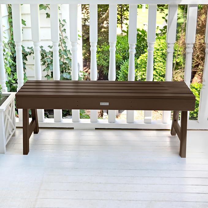 highwood Weatherly Backless Bench, 4-Feet, Weathered Acorn