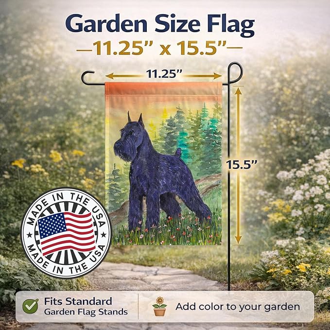 Caroline's Treasures SS1051GF Schnauzer Garden Flag Mailbox Flag Decorative Yard Flag Banner Outside Patio Artwork Yard Flower Beds, Garden Size, Multicolor