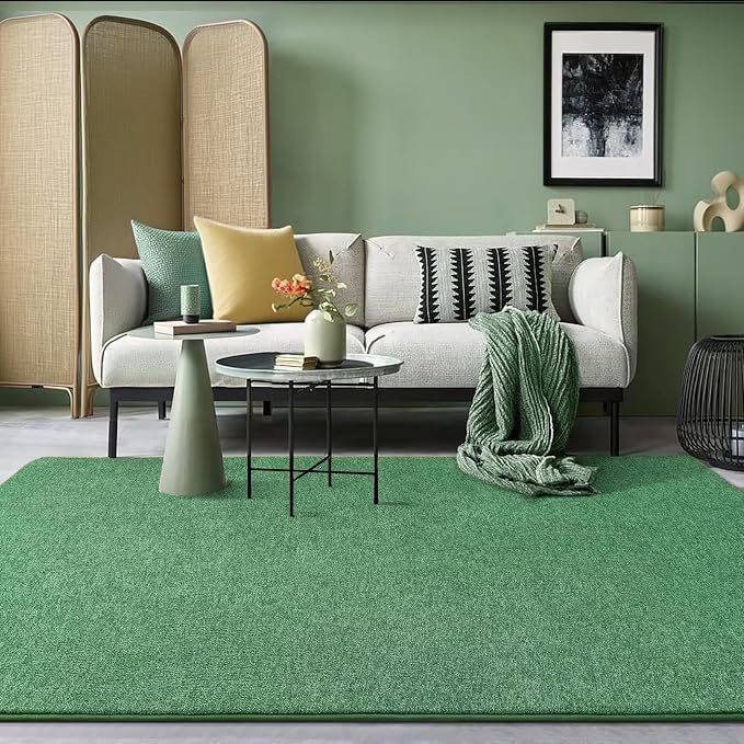 AROGAN 2x8 Runner Rug for Hallway, Long Runner Rugs Non Slip, Matte Green | Soft Washable Memory Foam Carpet for Bedroom, Non Slip Backing Runners Rug for Hallways, Kitchen, Bathroom, Entryway Home