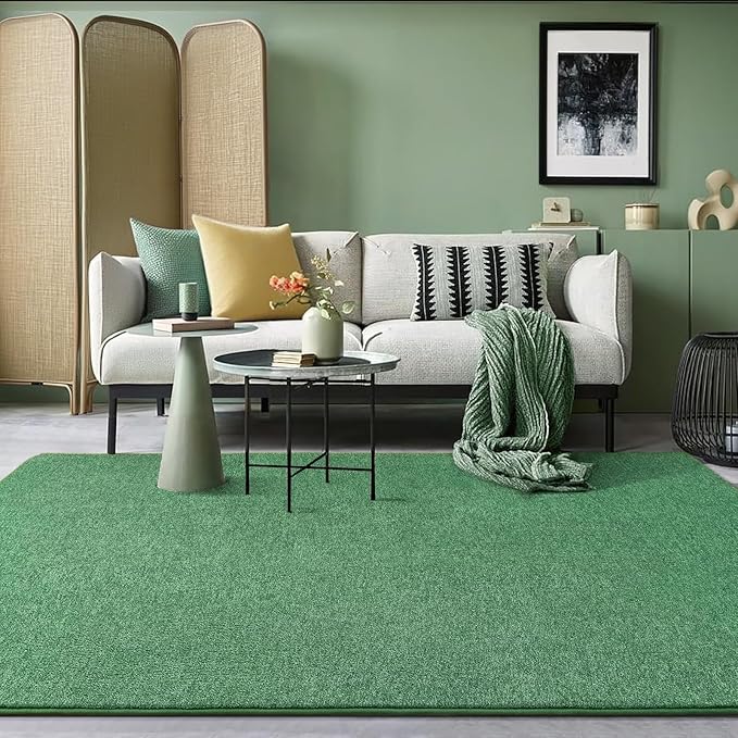 AROGAN 2x6 Runner Rug for Hallway, Long Runner Rugs Non Slip, Matte Green | Soft Washable Memory Foam Carpet for Bedroom, Non Slip Backing Runners Rug for Hallways, Kitchen, Bathroom, Entryway Home