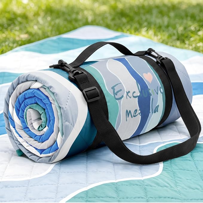 Exclusivo Mezcla Extra Large Waterproof Picnic Blankets 3 Layer, Sandproof and Foldable Outdoor Blanket for Beach Camping, Park and Travel