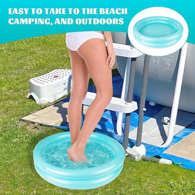 2 Pack Inflatable Pool Foot Bath Basin, Swimming Pool Clean Feet | Foot Soaking Bath Basin for Pool Entry Ladder, Home Spa Treatment for Above Ground Pools, Full-Sized Inflatable Pools