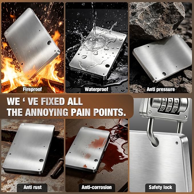 Crypto Seed Phrase Storage, Metal Seed Phrase Plate, Bybkxeo S2, 3-8 Letter Wide Slots for All BIP39 Words, 24-Word Capacity, Fire/Corrosion Resistant, Compatible with Ledger/Trezor/KeepKey