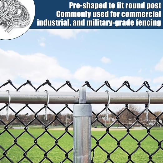 Hicarer 50 Pcs 4'' OD Twist Fence Ties Preformed 9 Gauge Galvanized Steel with Drill Chuck Pre-Cut Chain Link Fence Tools for Fixing Chain Link Mesh to Posts Farms Gardens (Silver)