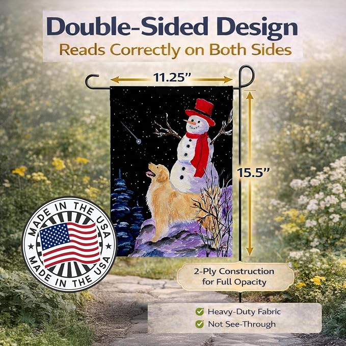 Caroline's Treasures SS8579GF Golden Retriever Garden Flag Mailbox Flag Decorative Yard Flag Banner Outside Patio Artwork Yard Flower Beds, Garden Size, Multicolor