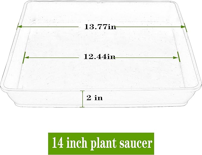 LWALRS 5 Pack Square Plant Saucer 14 Inch, Large Plant Saucers for Pots, Durable Plastic Plant Trays Plant Pot Saucers, Square Planters for Indoors and Outdoors Plants.