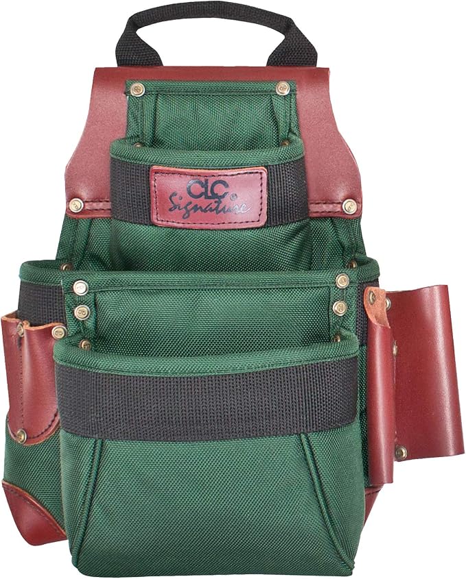CLC Custom Leathercraft 51685 Signature Elite Ballistic Nylon Nail & Tool Bag, 7 Pocket