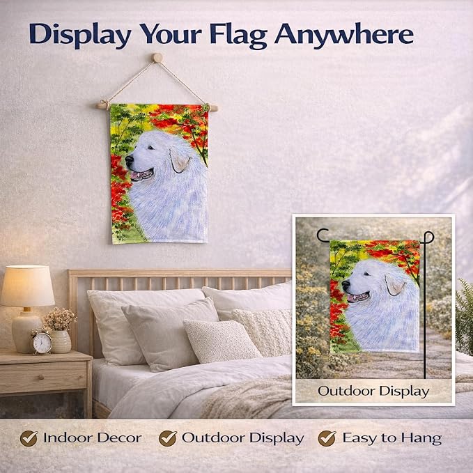 Caroline's Treasures SS8235GF Great Pyrenees Garden Flag Mailbox Flag Decorative Yard Flag Banner Outside Patio Artwork Yard Flower Beds, Garden Size, Multicolor