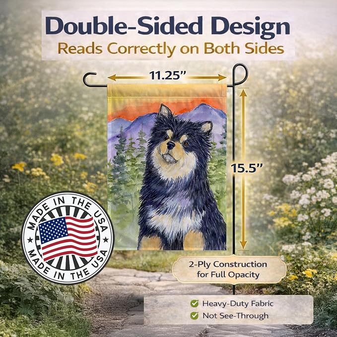 Caroline's Treasures SS1057GF Finnish Lapphund Garden Flag Mailbox Flag Decorative Yard Flag Banner Outside Patio Artwork Yard Flower Beds, Garden Size, Multicolor