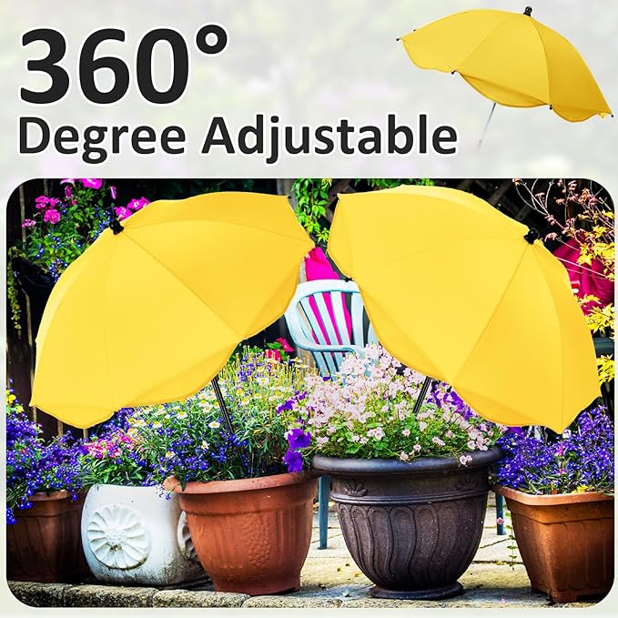 1pcs 26 Inch Plant Umbrellas for Outdoor Plants Garden Umbrella Shade for Potted Plant, Garden Bed Flower Pot Provide Shade to ‌defend Blazing Sun (Yellow)